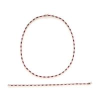 Diamond and Synthetic Ruby White Gold Necklace and Bracelet