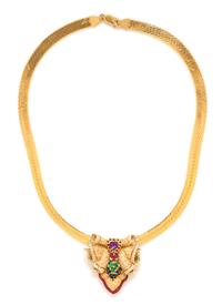 A Yellow Gold, Diamond and Multigem Slide/Enhancer, 10.50 dwts.