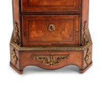 A Louis XVI Style Gilt Metal Mounted Marquetry Tall Chest of Drawers