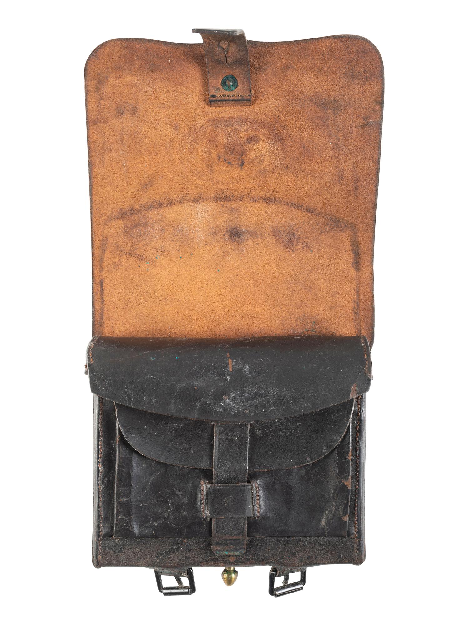 [CIVIL WAR]. Model 1864 cartridge box by S.H. Young, Newark, NJ.