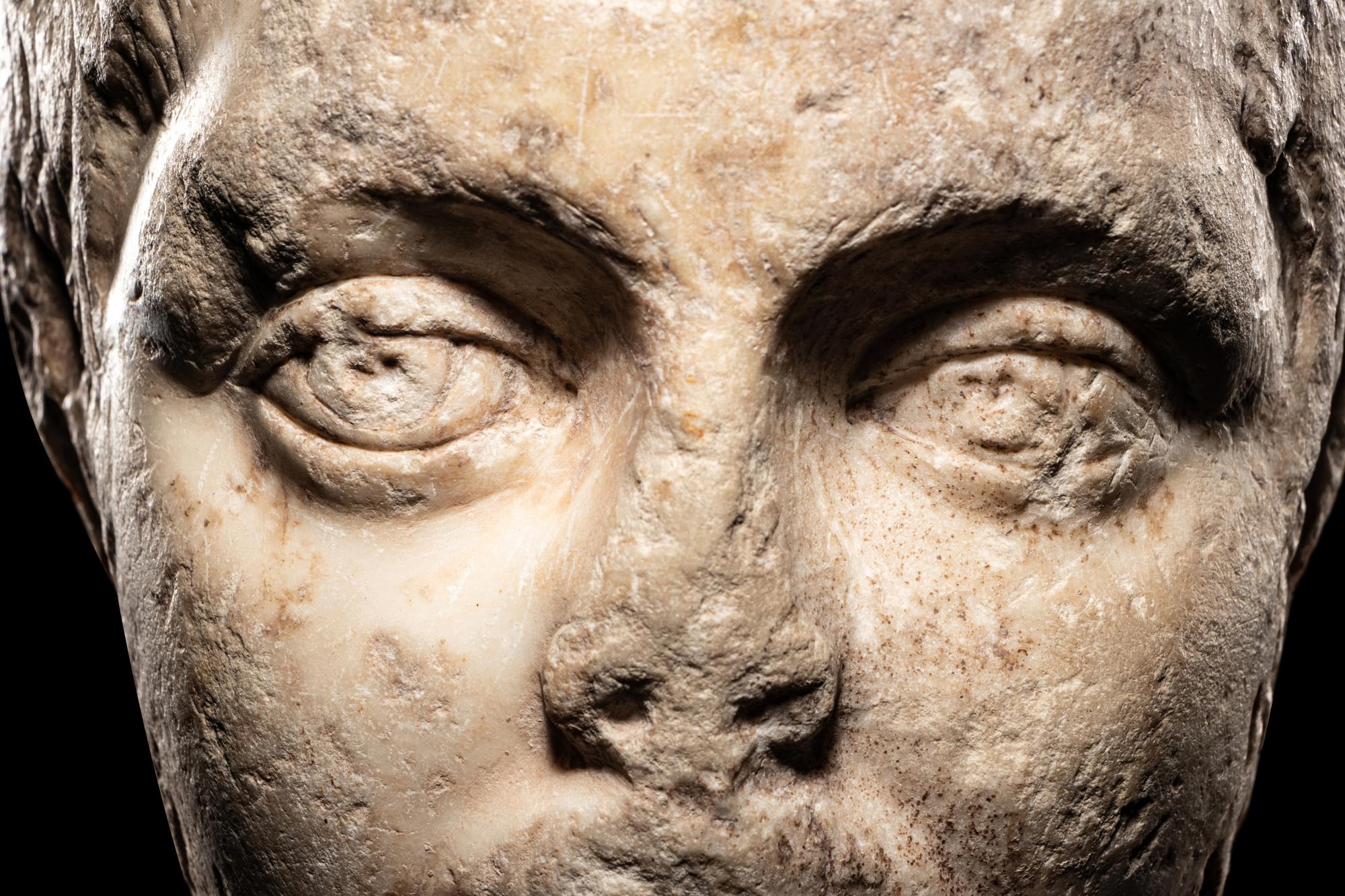 A Roman Marble Portrait Head of Emperor Elagabalus