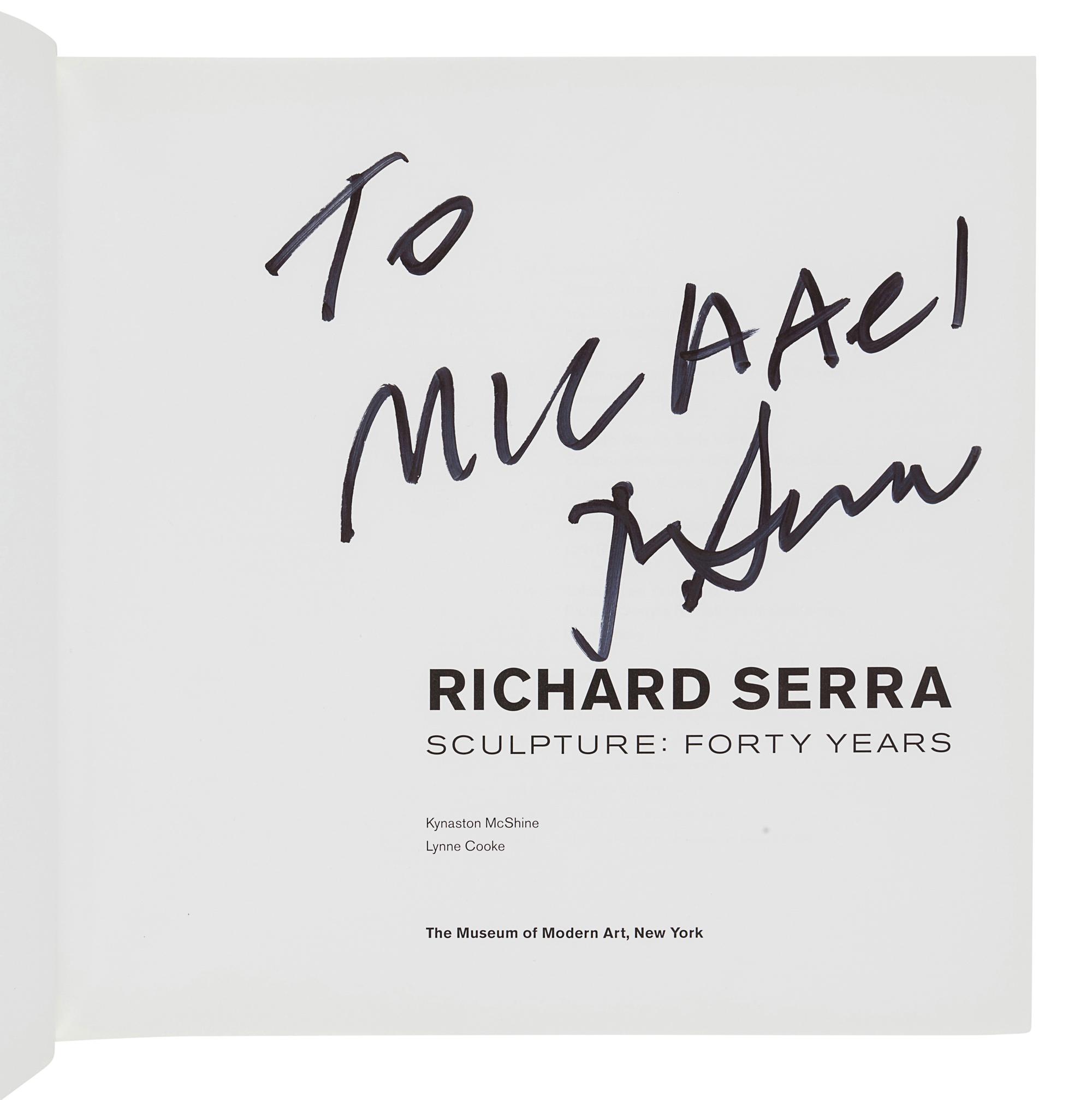 [SERRA, Richard (b. 1938]. MCSHINE, Kynaston. -- COOKE, Lynne. Richard Serra: Sculpture: Forty Years. New York: The Museum of Modern Art, 2007.