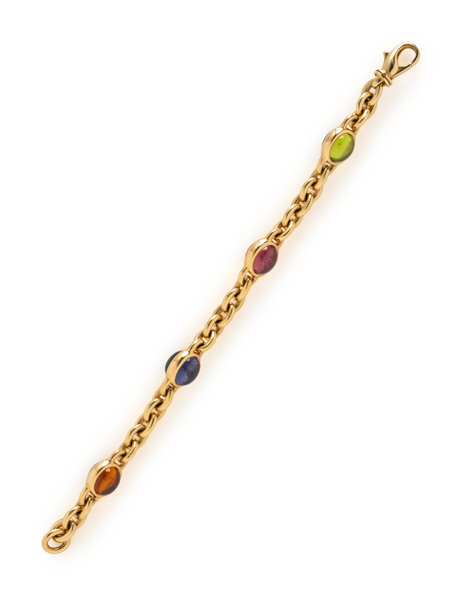 TIFFANY & CO., YELLOW GOLD AND MULTIGEM BRACELET
