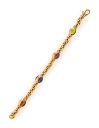 TIFFANY & CO., YELLOW GOLD AND MULTIGEM BRACELET