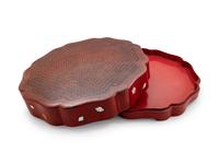 A Chinese Red Lacquered Octafoil Flori-Form Box