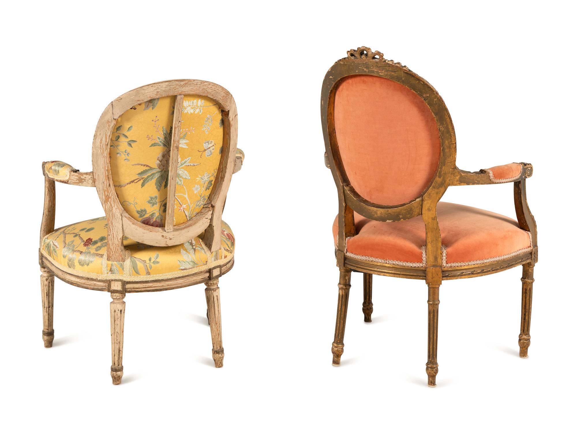 A Pair of Louis XVI Painted Fauteuils
