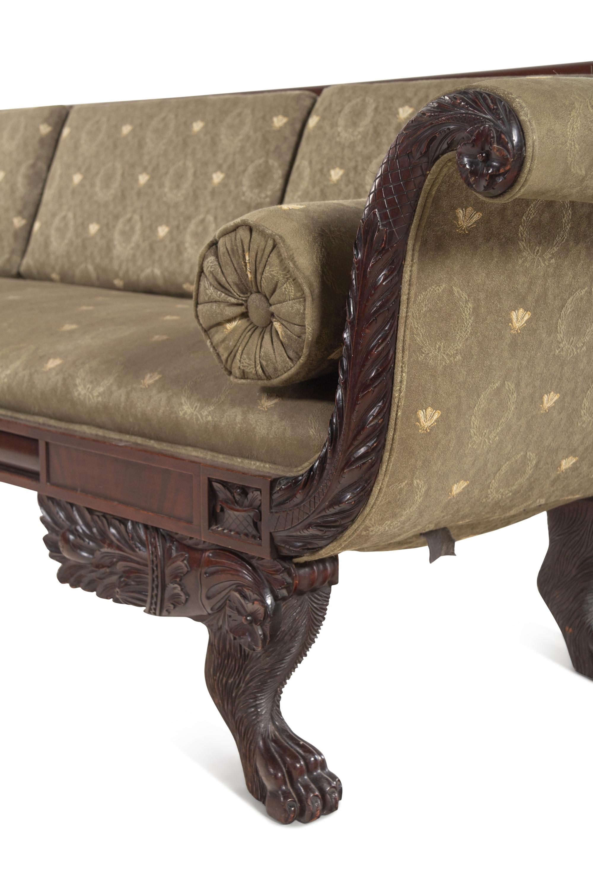 A Classical Carved Mahogany Sofa
