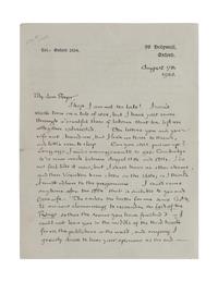 TOLKIEN, John Ronald Reuel (1892-1973). Autograph letter signed (“JRRT”). To George Sayer, Oxford, 7 August 1952. 2 pages, 8vo, on 99 Holywell, Oxford stationery, creased; morocco folding case .