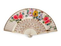 Collection of Thirteen Fans & Three Handkerchiefs, 1850-1930