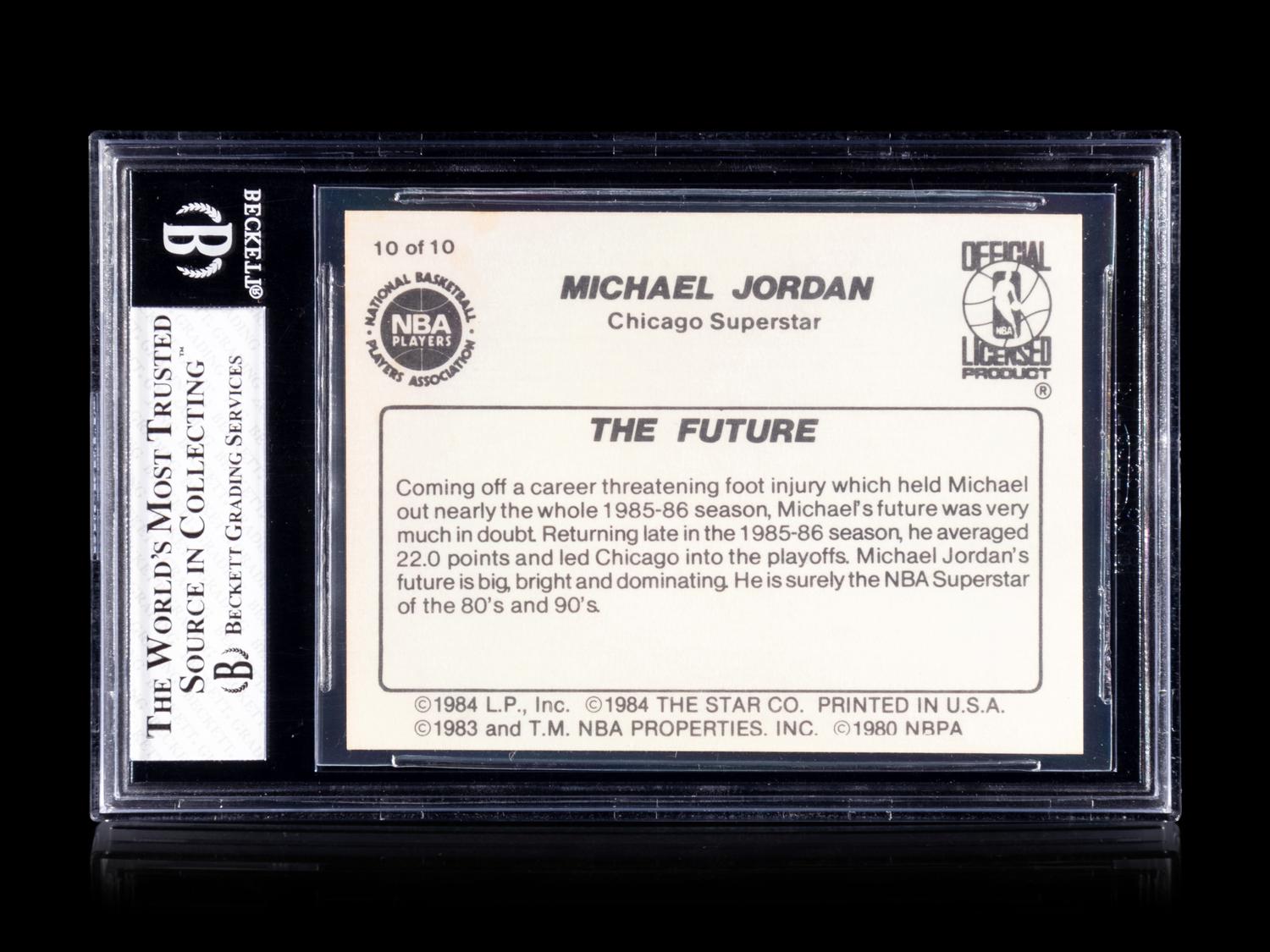 A 1986 Star Michael Jordan Set Break Basketball Card No. 10 The Future BGS 6 EX-MT.