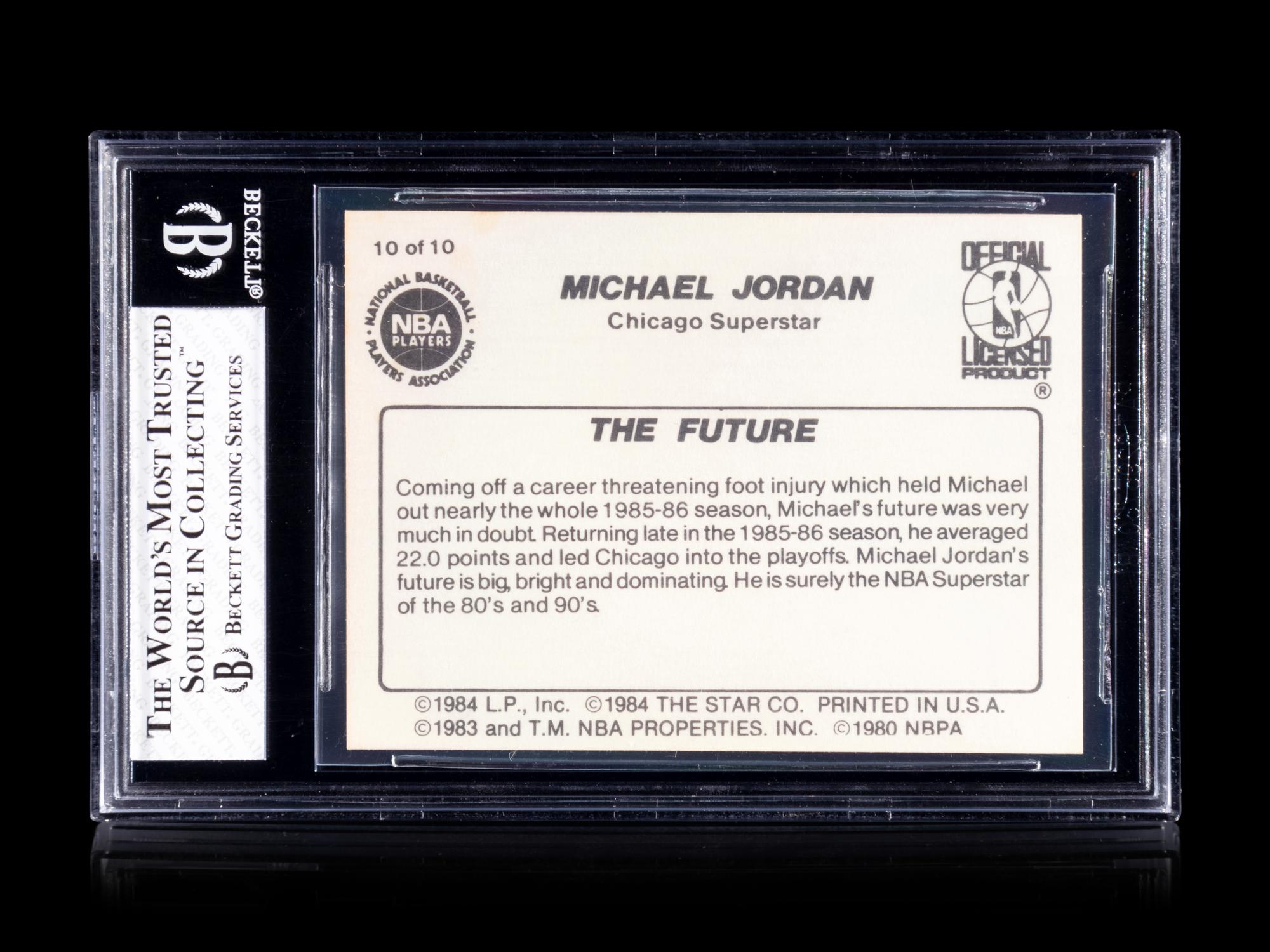 A 1986 Star Michael Jordan Set Break Basketball Card No. 10 The Future BGS 6 EX-MT.