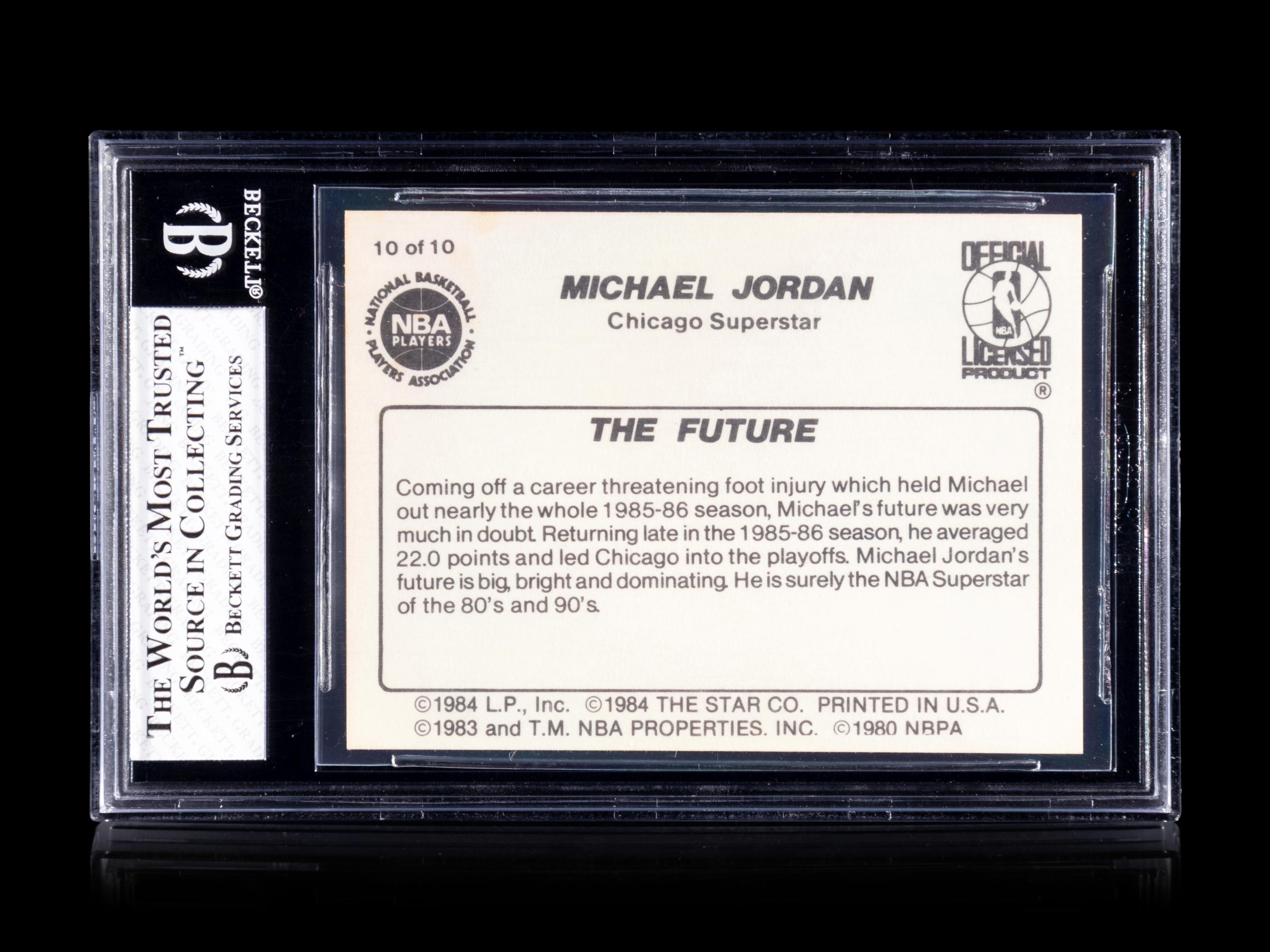 A 1986 Star Michael Jordan Set Break Basketball Card No. 10 The Future BGS 6 EX-MT.