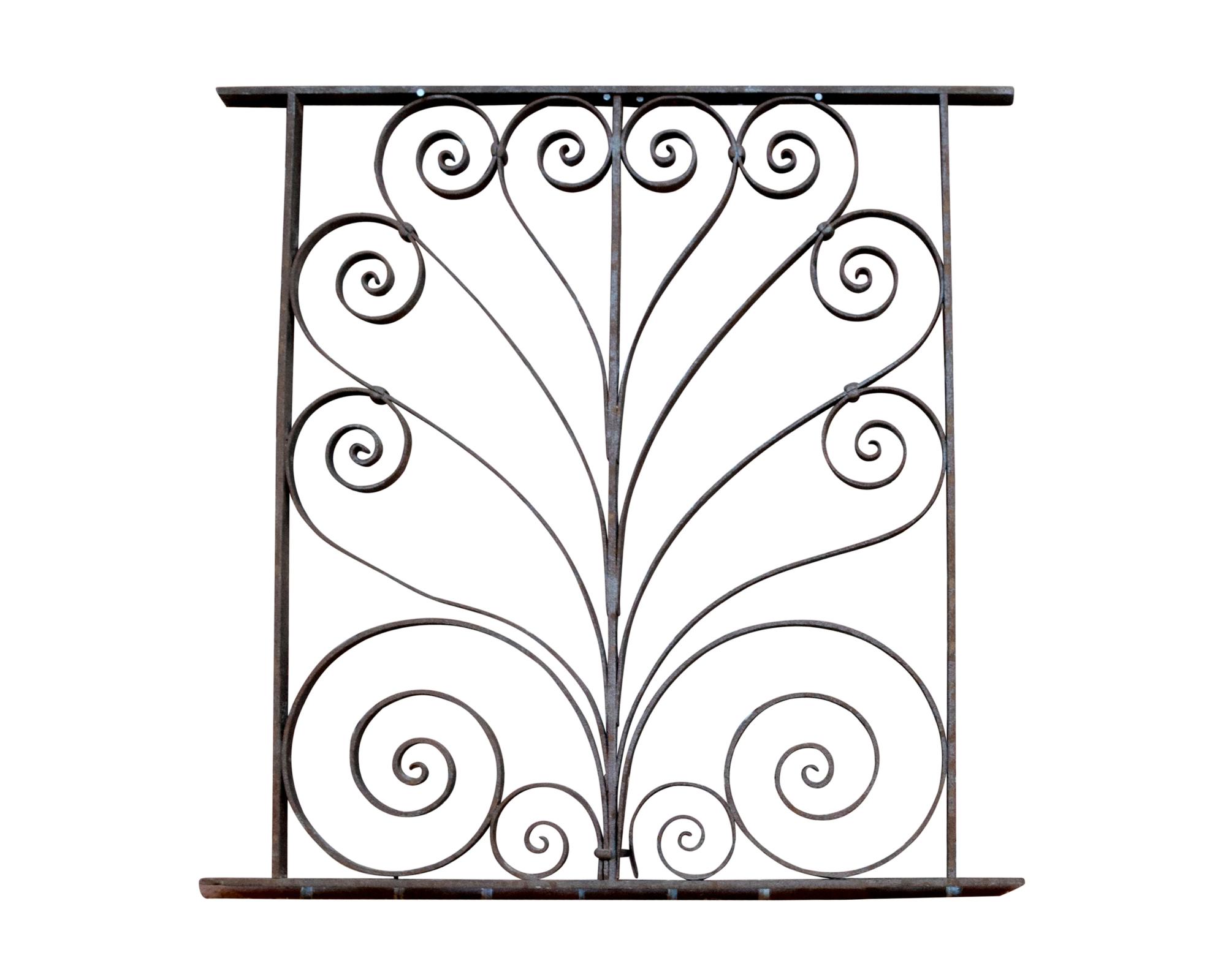 A Wrought Iron Panel 37.5" W x 1" D x 37" H — United States, Early 20th Century