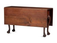 A Very Rare Pair of Chippendale Carved Walnut Claw-and-Ball Foot Drop-Leaf Dining Tables, 18th Century
