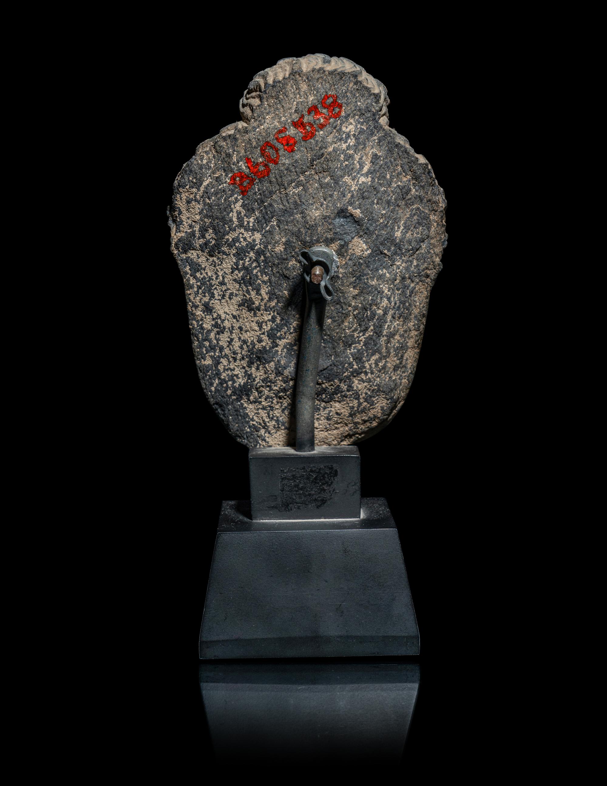 A Gandharan Grey Schist Head of Buddha