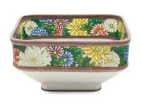 A Japanese Cloisonné-Enamel and Partial Plique-à-Jour Square Bowl