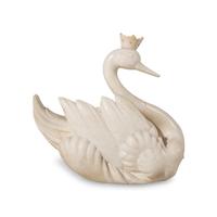 A Carved White Marble Model of a Swan
