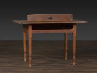 A Late Federal Red-Stained Maple and Pine One-Drawer Tavern Table