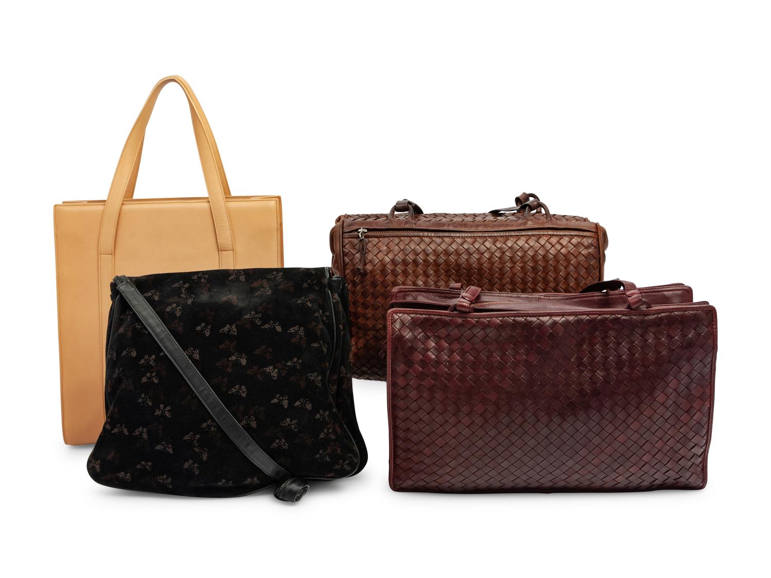 Four Designer Handbags: Three Bottega Veneta, One Cartier, 1980-2000s