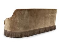 A Custom Velvet-Upholstered Reniform Sofa with Bullion Fringe