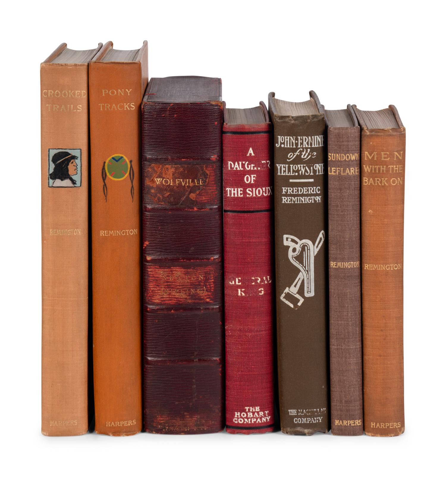 [WESTERN AMERICANA]. -- [REMINGTON, Frederic (1861-1909), illustrator or author]. A group of 7 titles, comprising: