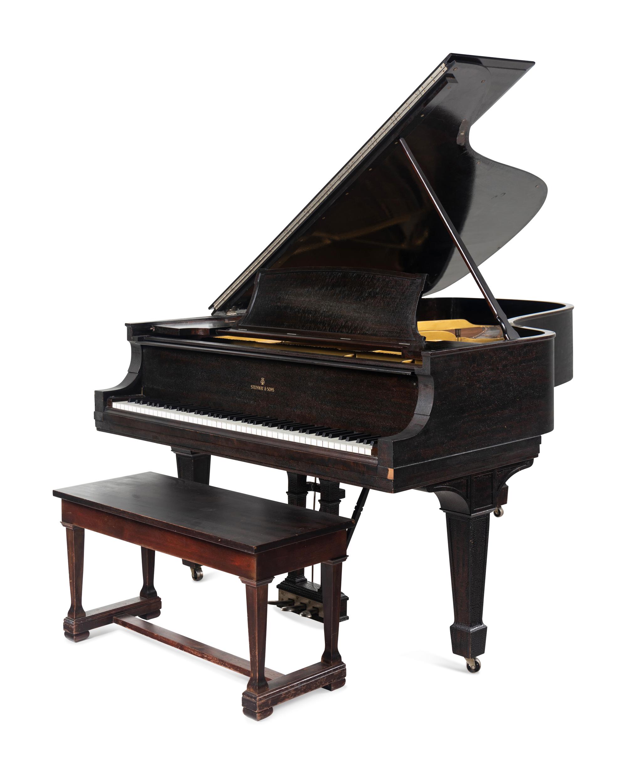 A Steinway and Sons Mahogany Grand Piano