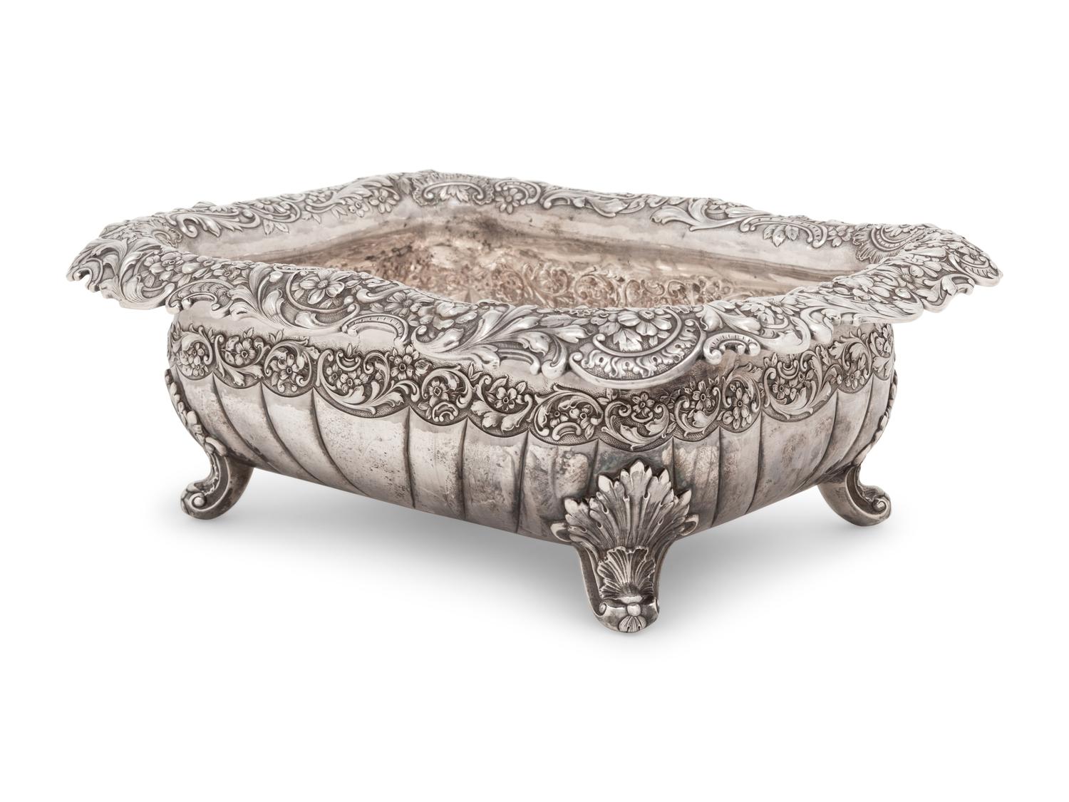 An American Silver Footed Basin