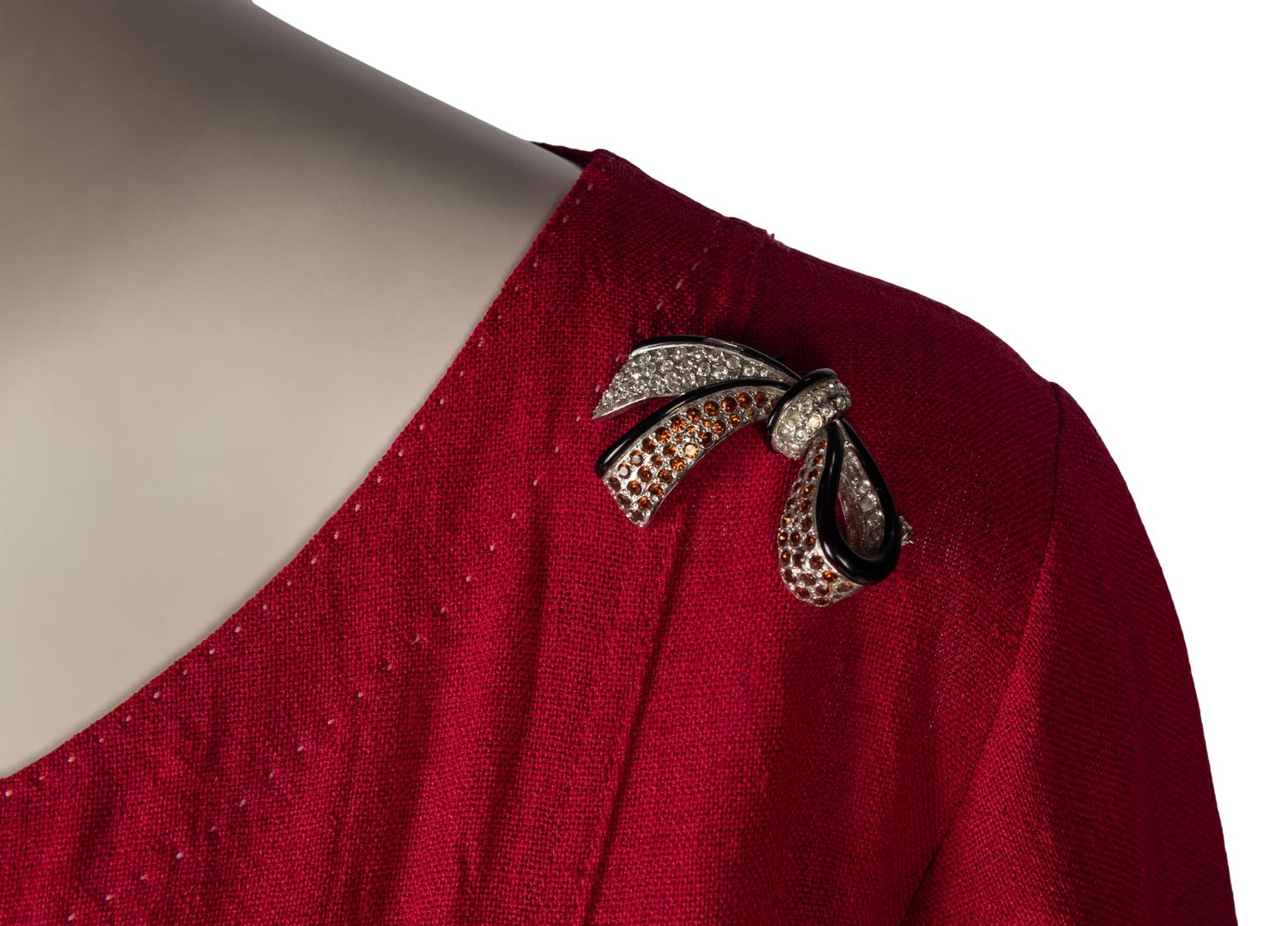 Emmelle Ensemble, Dress, Jacket, and Three Brooches