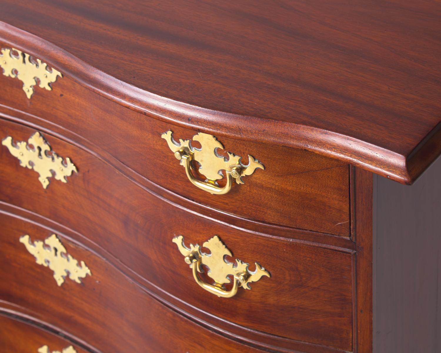 A Chippendale Mahogany Oxbow Chest of Drawers, Massachusetts, Circa 1780