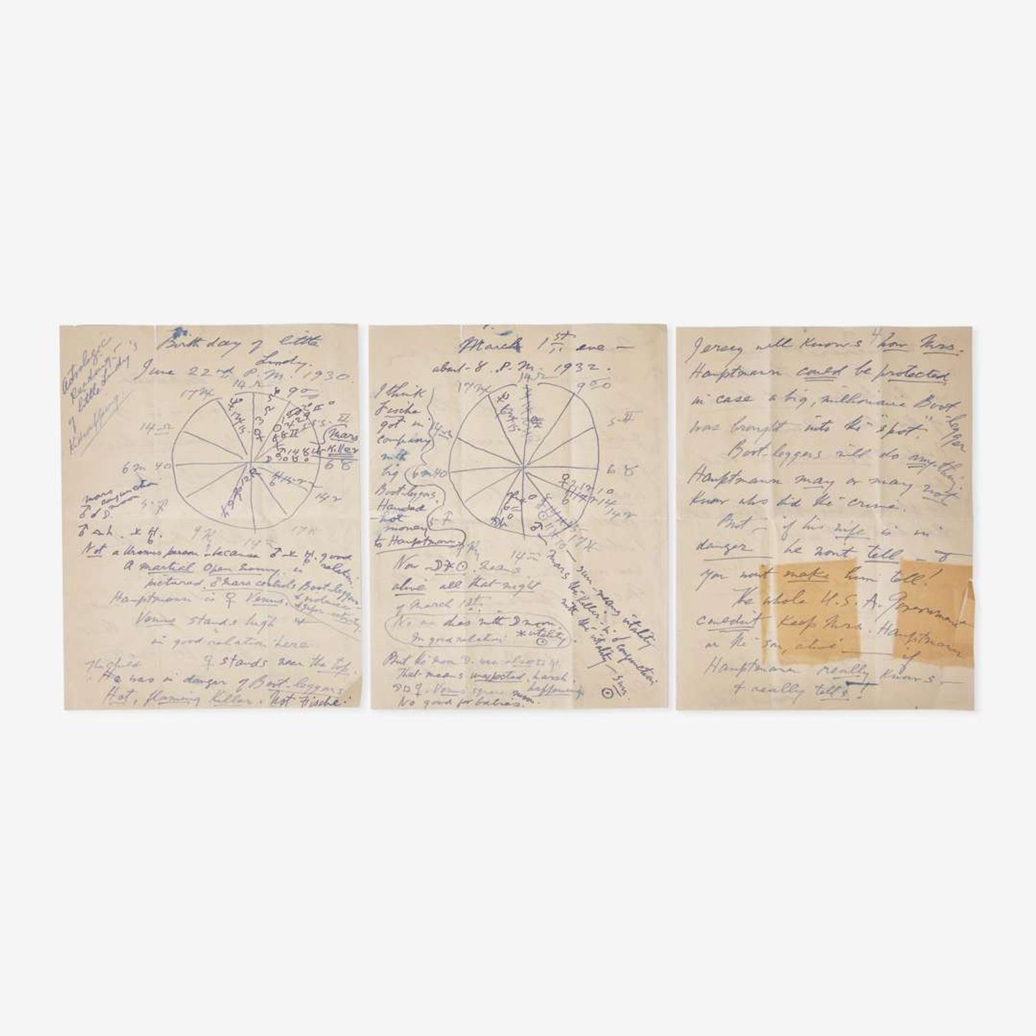 [Americana] [Lindbergh Kidnapping] Extensive Archive of New Jersey Detective Ellis H. Parker and His Investigation Into the Lindbergh Kidnapping