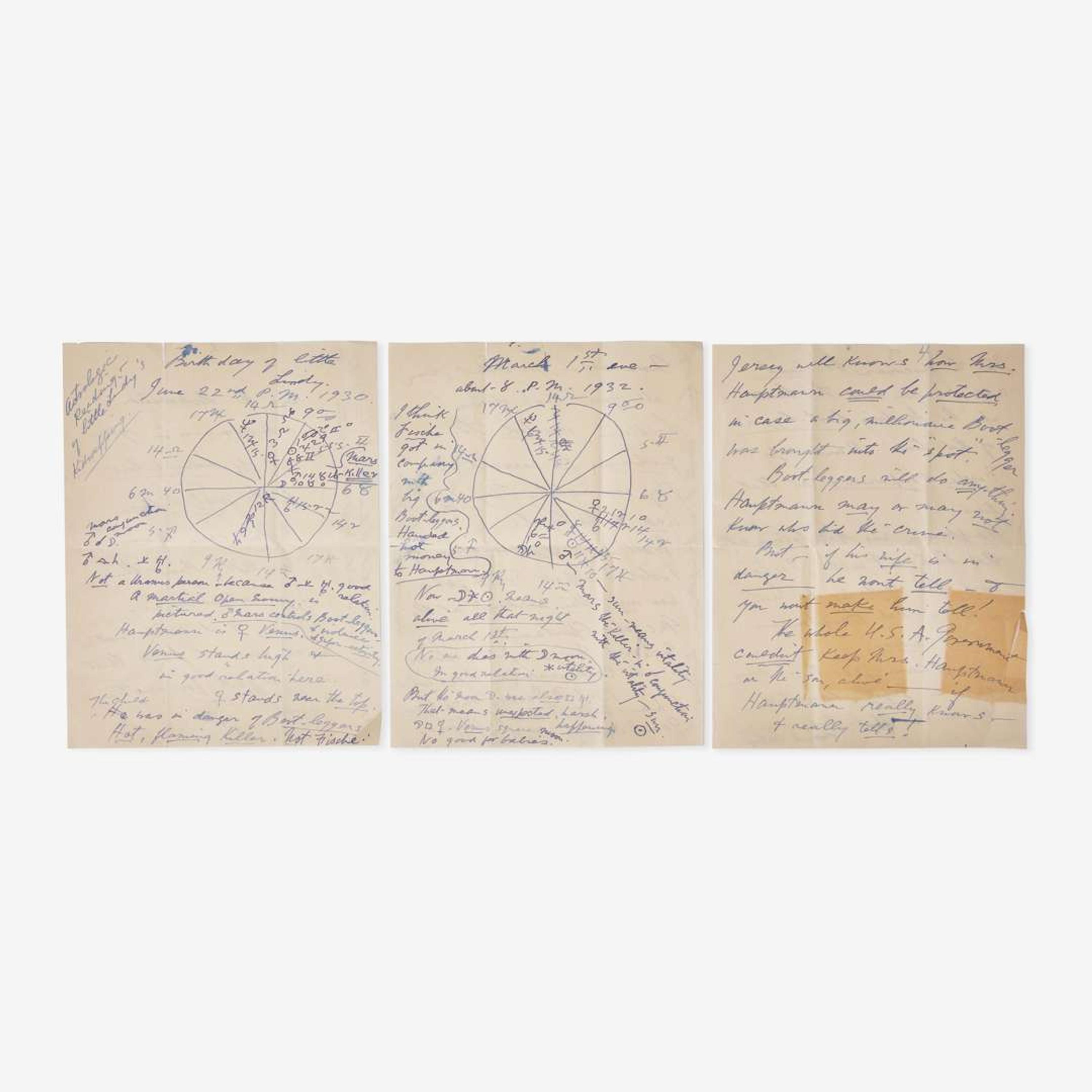 [Americana] [Lindbergh Kidnapping] Extensive Archive of New Jersey Detective Ellis H. Parker and His Investigation Into the Lindbergh Kidnapping