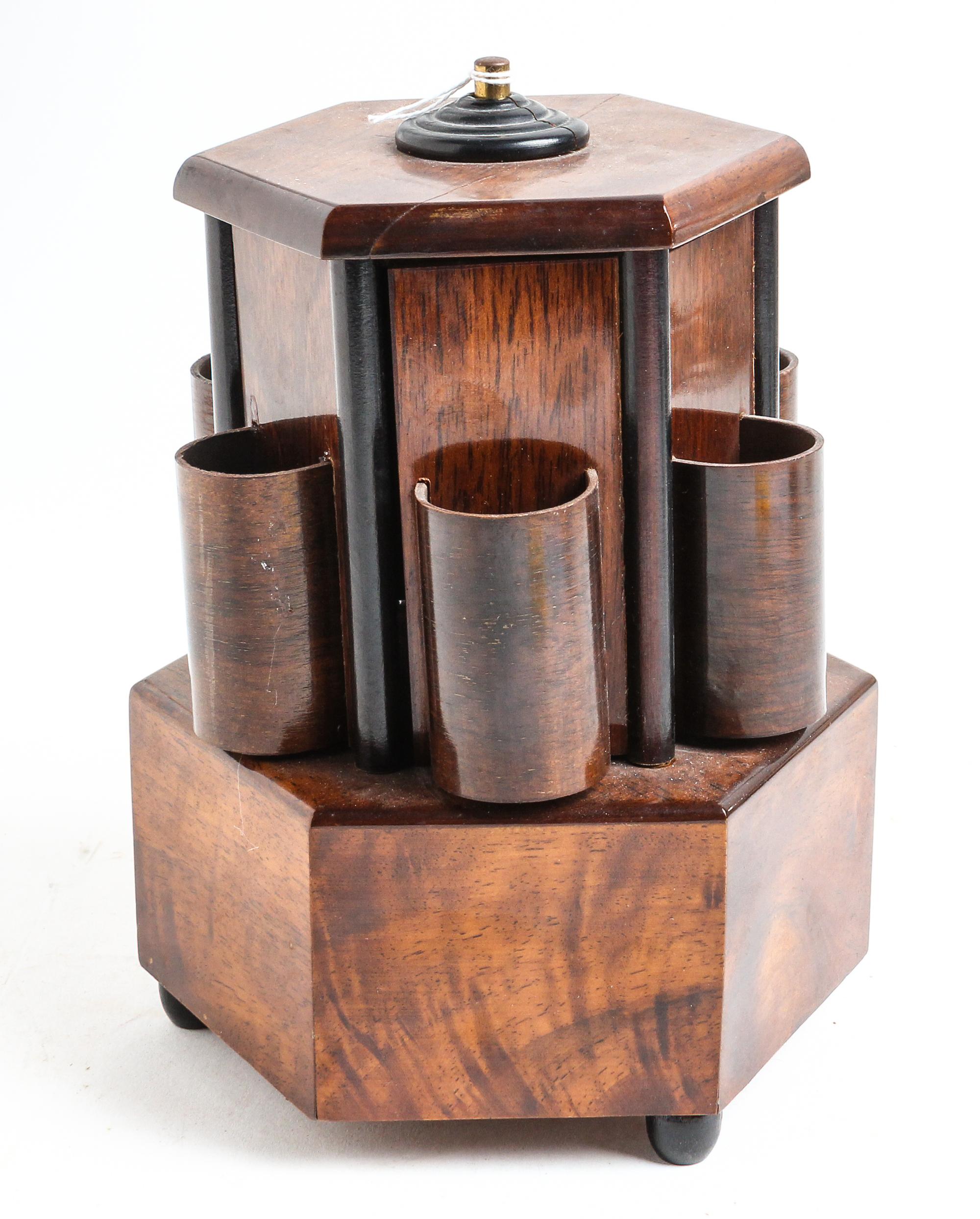 A Swiss Mahogany Music Box Height 8 inches. — BEFAG, 20TH CENTURY