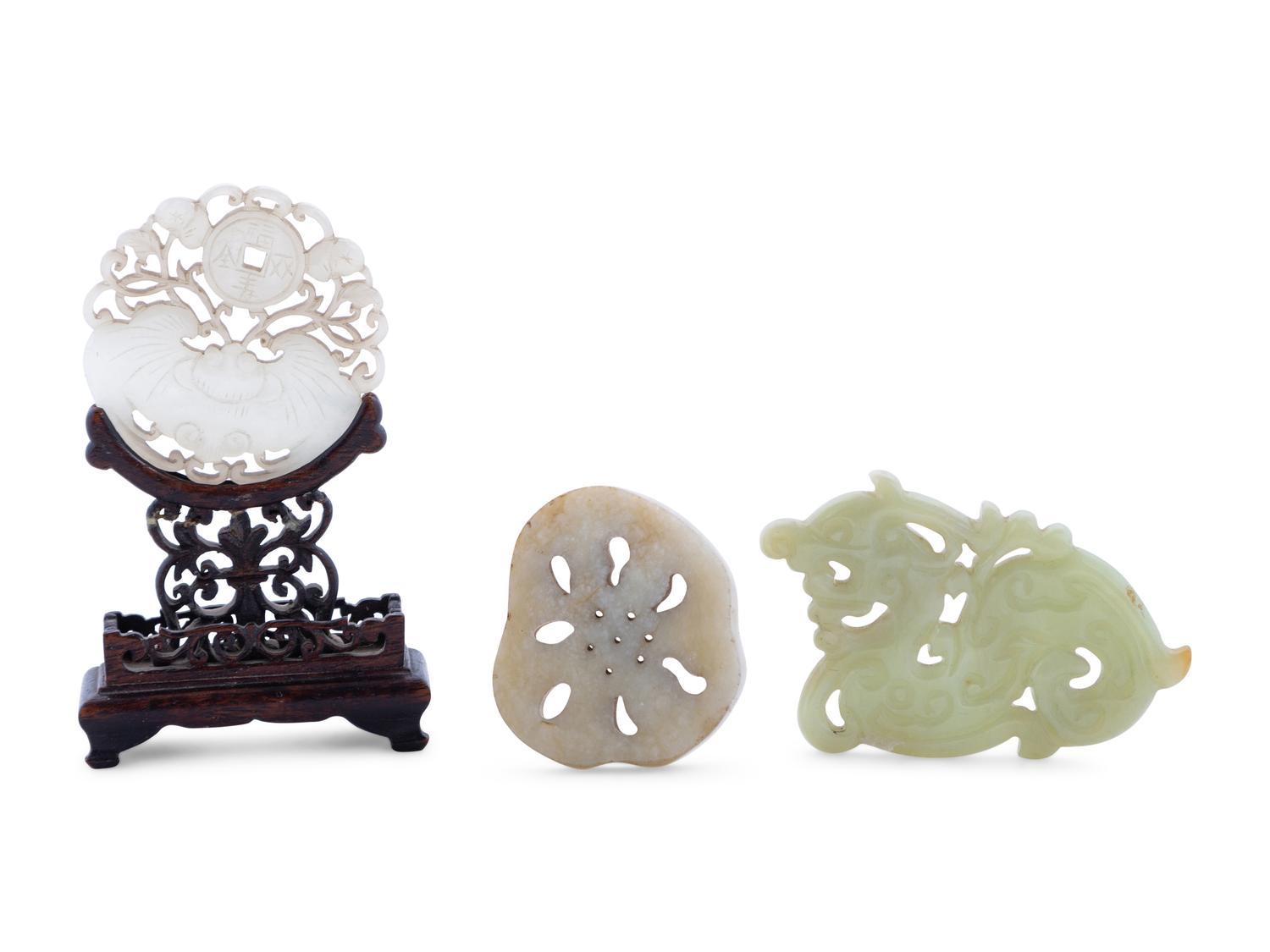 Three Chinese Jade Plaques