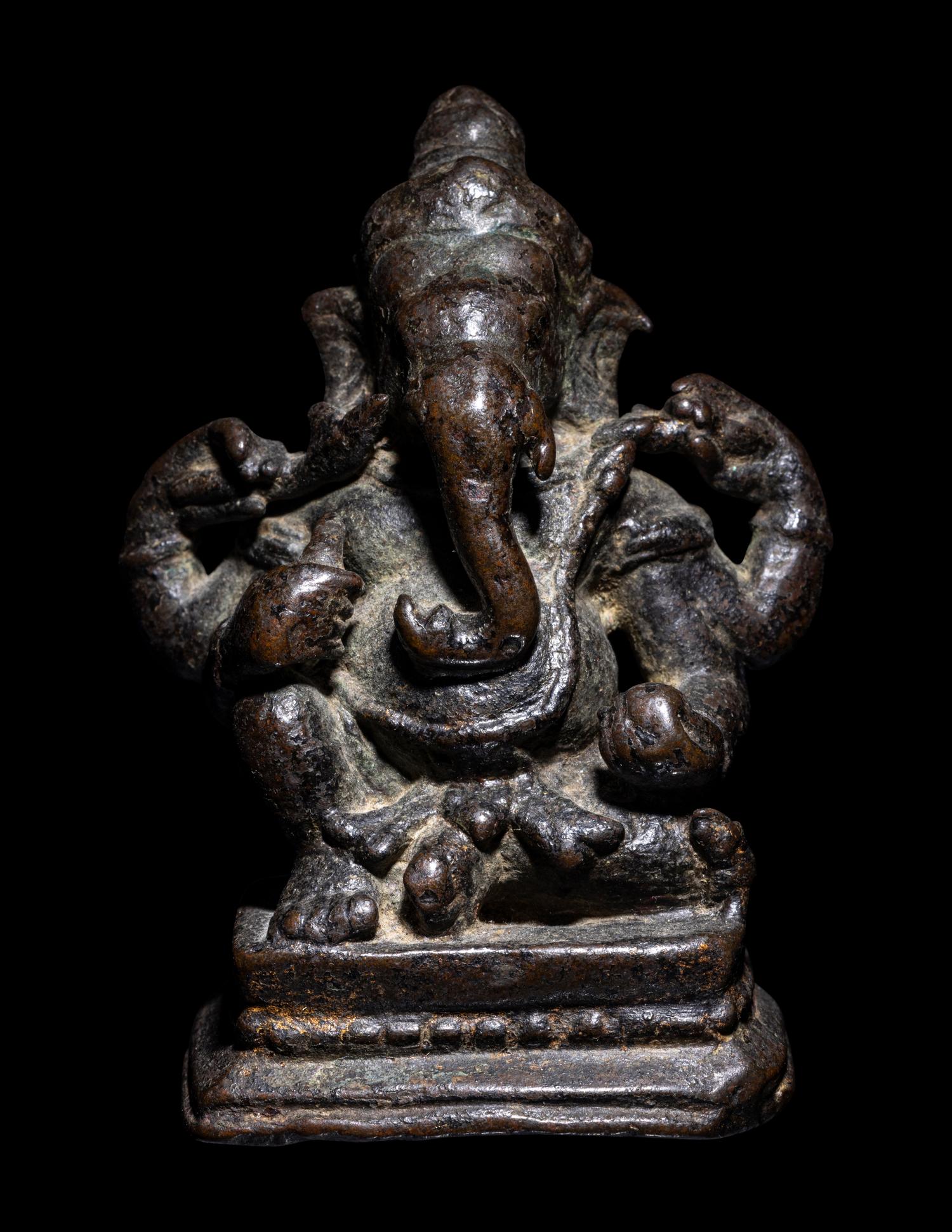 An Indian Bronze Figure of Ganesha