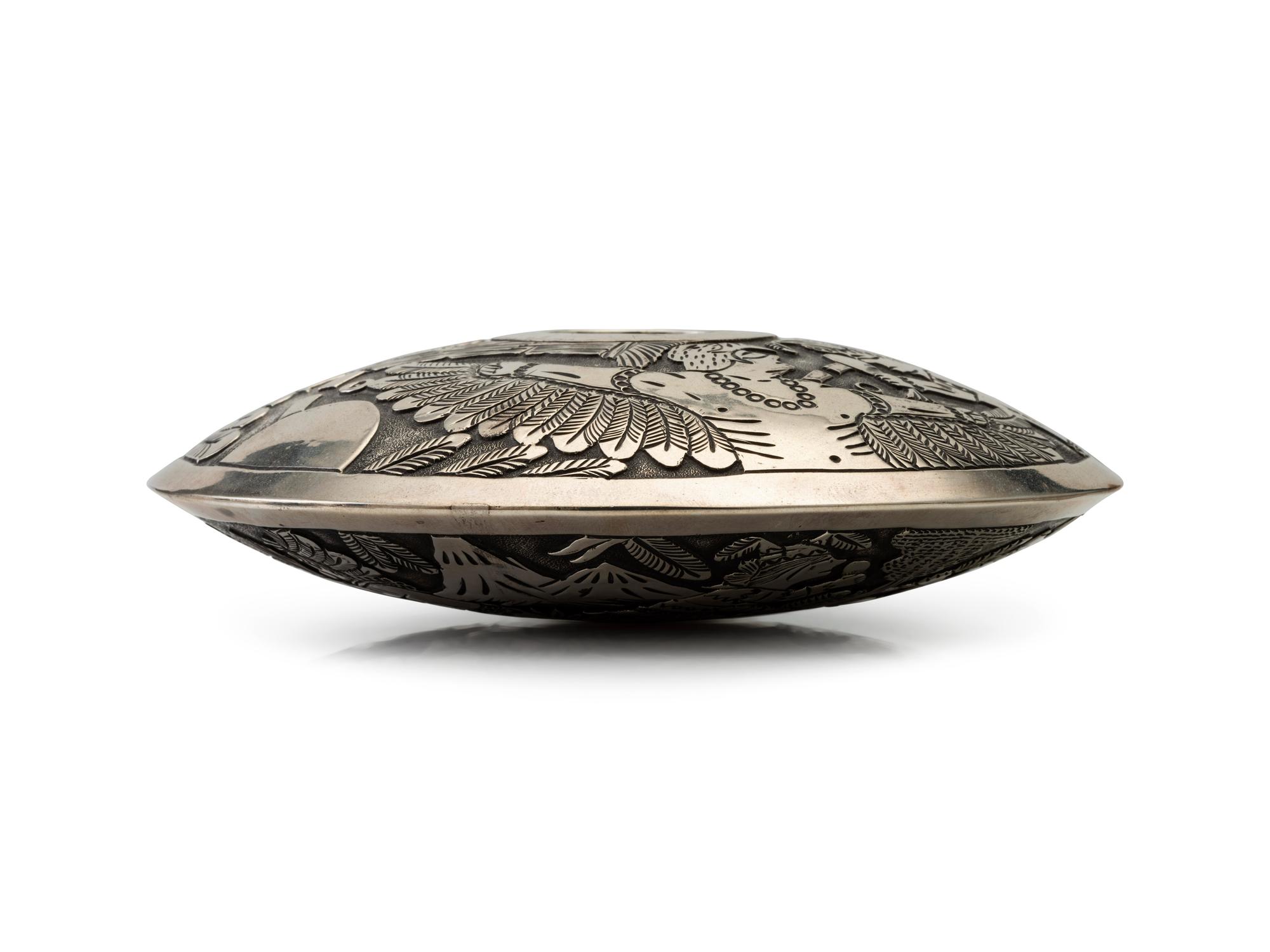 Sterling Silver Jar, with Eagle Dancer and Katsina Design