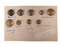 A group of 9 pre-Civil War and Civil War Union and Confederate buttons, comprising: