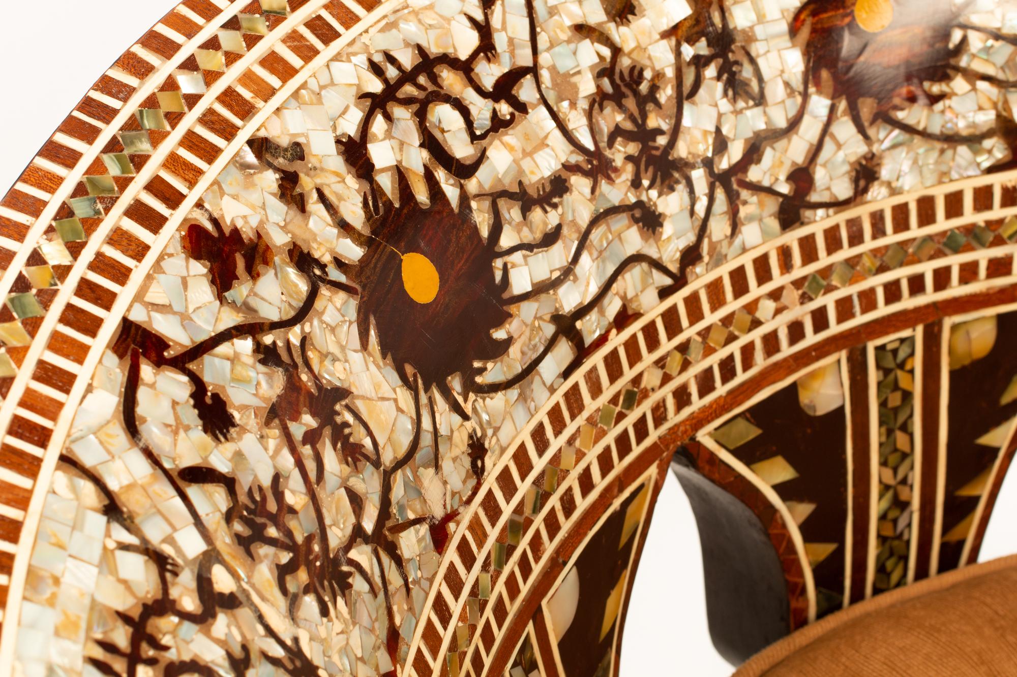An Iberian Style Mother-of-Pearl Inlaid Seating Suite