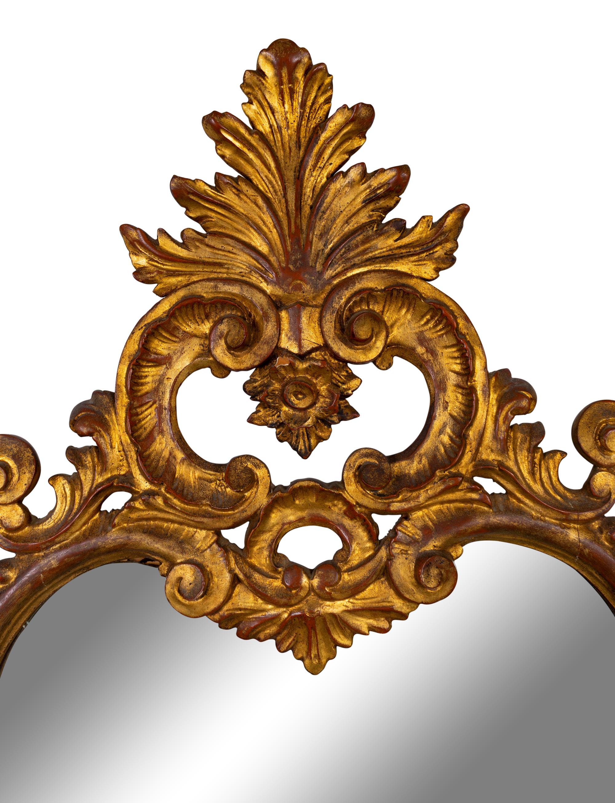 A Louis XV Style Carved Gilt Wood Mirror — EARLY 20TH CENTUR