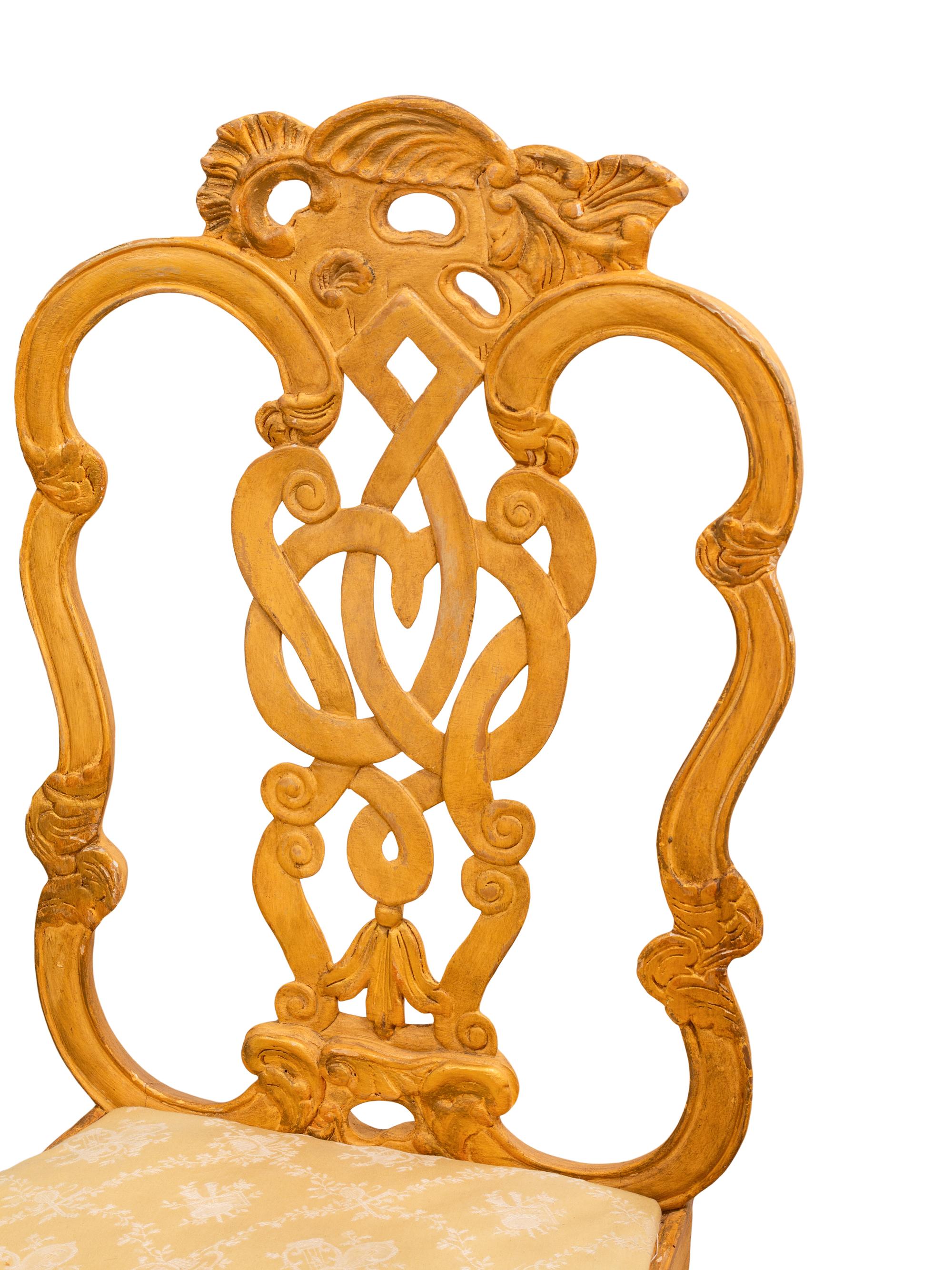 A Set of Twelve Venetian Style Painted Dining Chairs