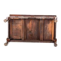 A Queen Anne Cherrywood and Maple Flat Top High Chest with Cornice Drawer