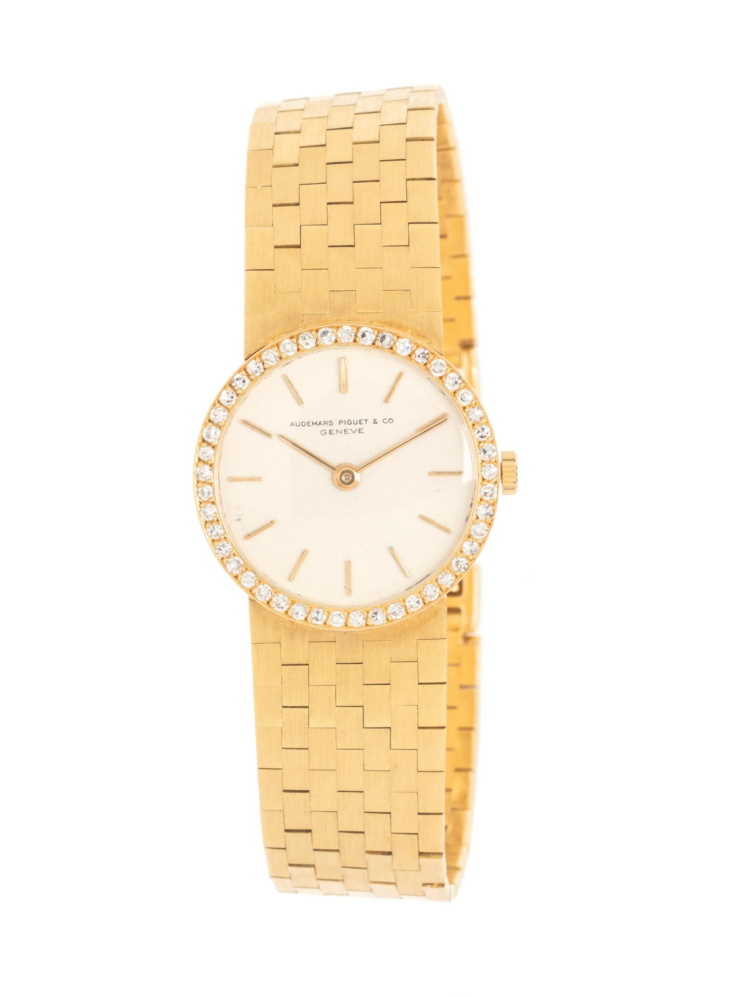 AUDEMARS PIGUET, YELLOW GOLD AND DIAMOND WATCH