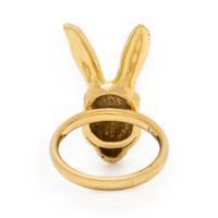 House of Ravn, 'Wonderland', Yellow Gold, Diamond, and Ruby Rabbit Ring
