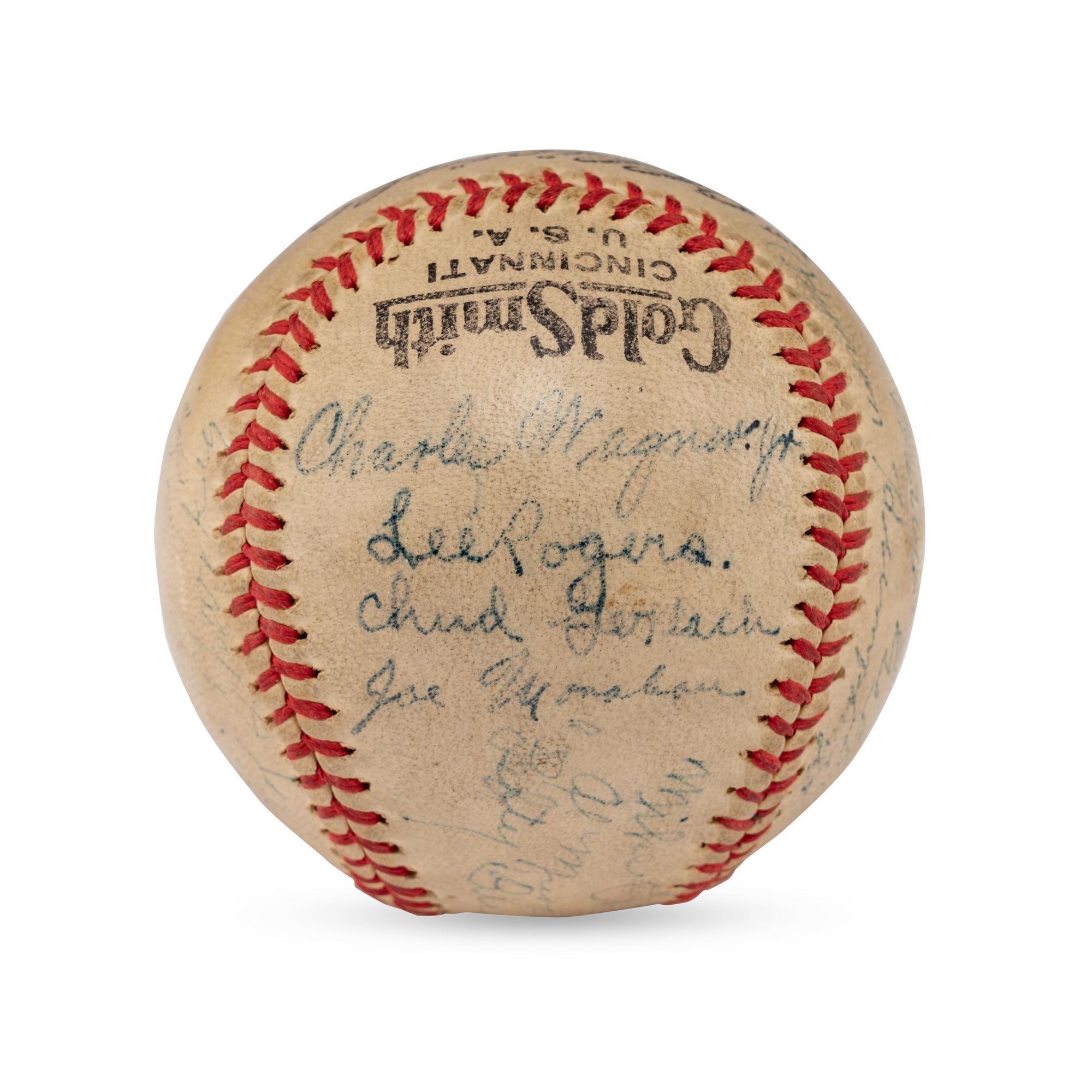 A 1935 Charlotte Hornets Team Signed Autograph Baseball