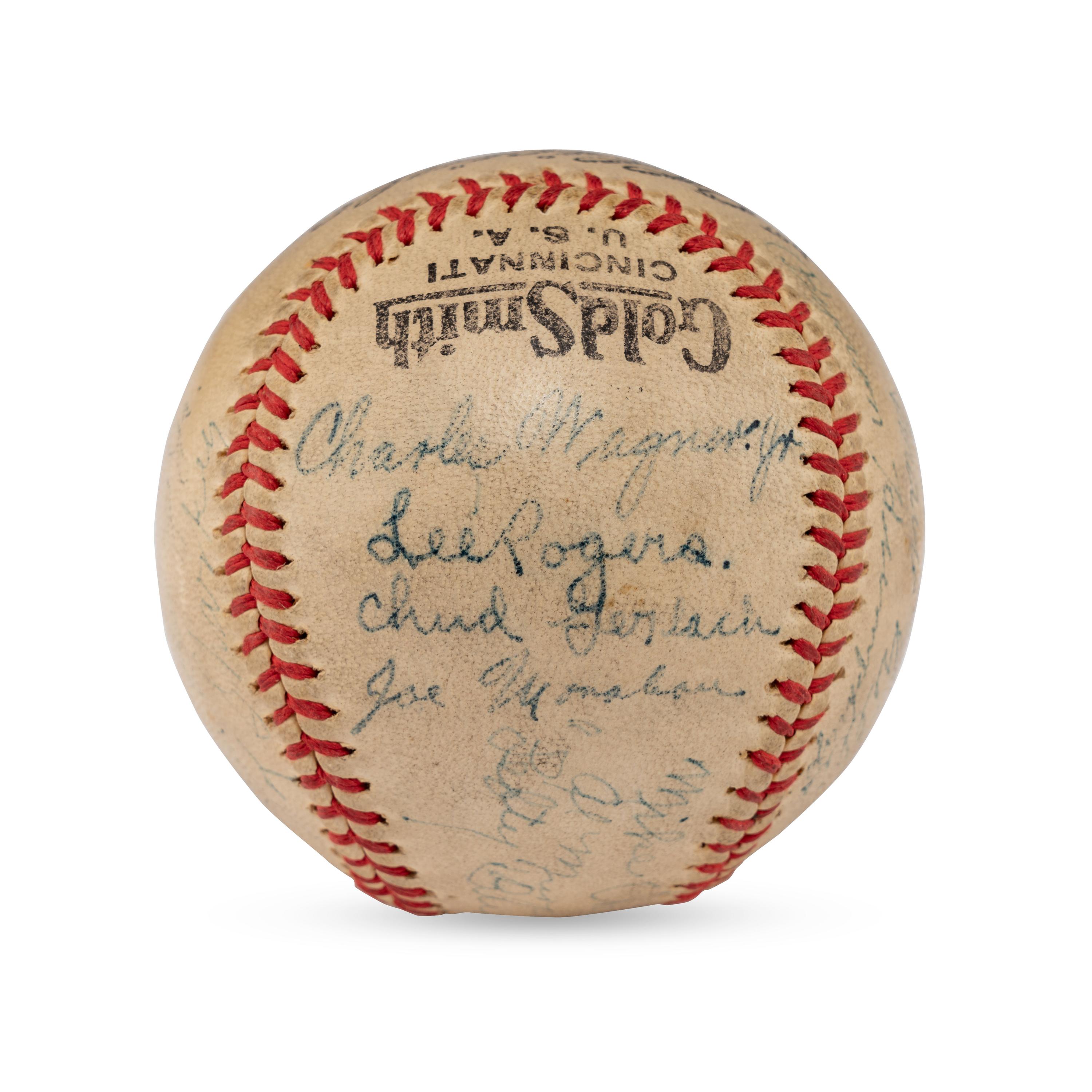 A 1935 Charlotte Hornets Team Signed Autograph Baseball