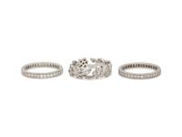 COLLECTION OF DIAMOND AND PLATINUM STACKING BAND RINGS
