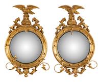 A Pair of Regency Style Giltwood Girandole Mirrors