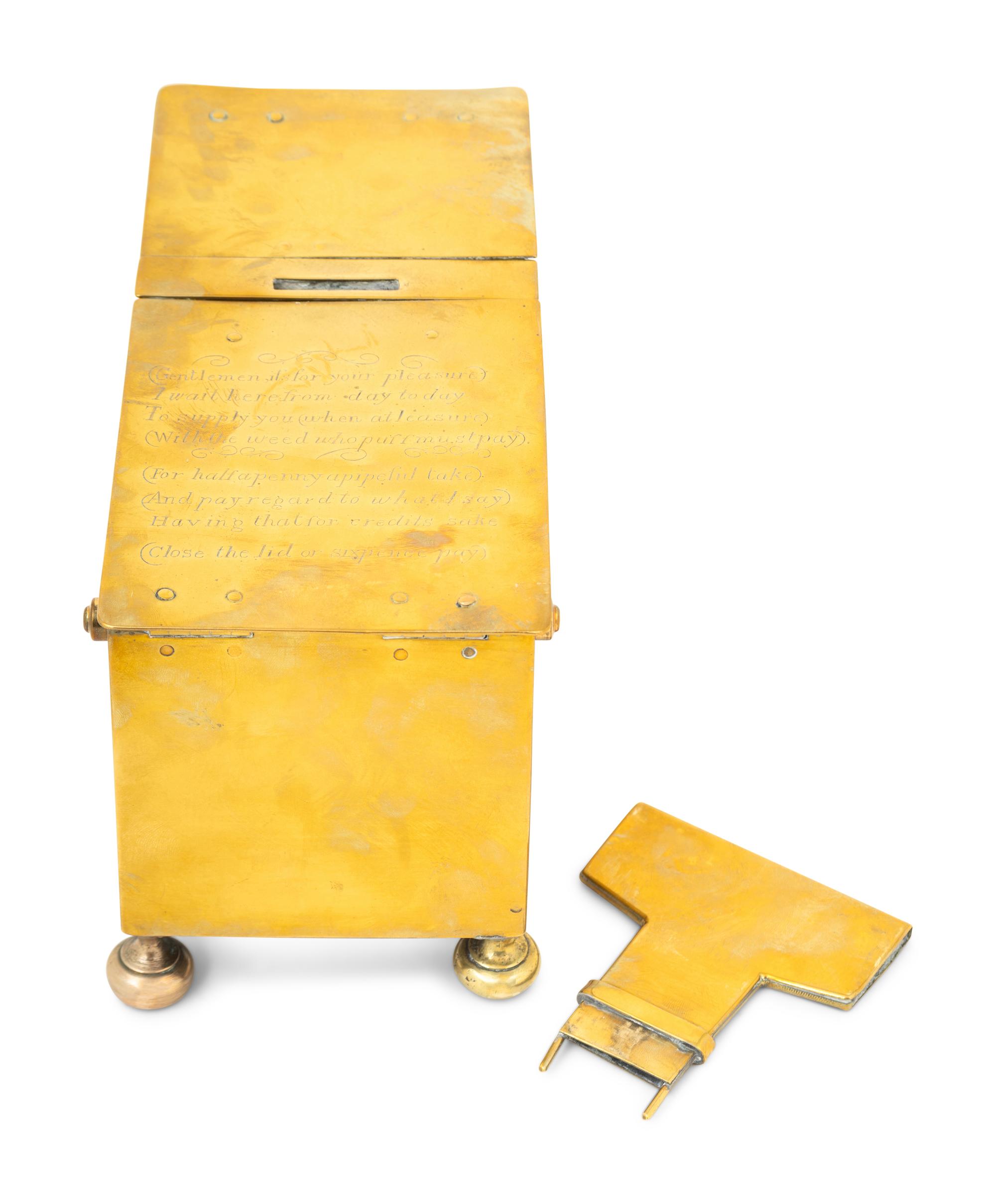 An English Brass "Honor" Tobacco Box
