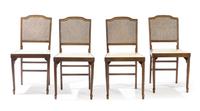 Four Modern Wood Folding Chairs, LEG-O-MATIC Height 32 inches.