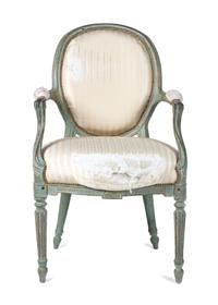 A Louis XVI Painted Fauteuil — LATE 18TH/EARLY 19TH CENTURY