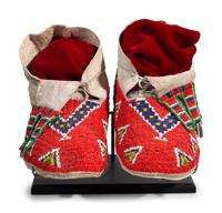 Plains Beaded Hide Moccasins